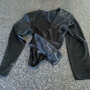 Black Cacharel wrap-around blouse